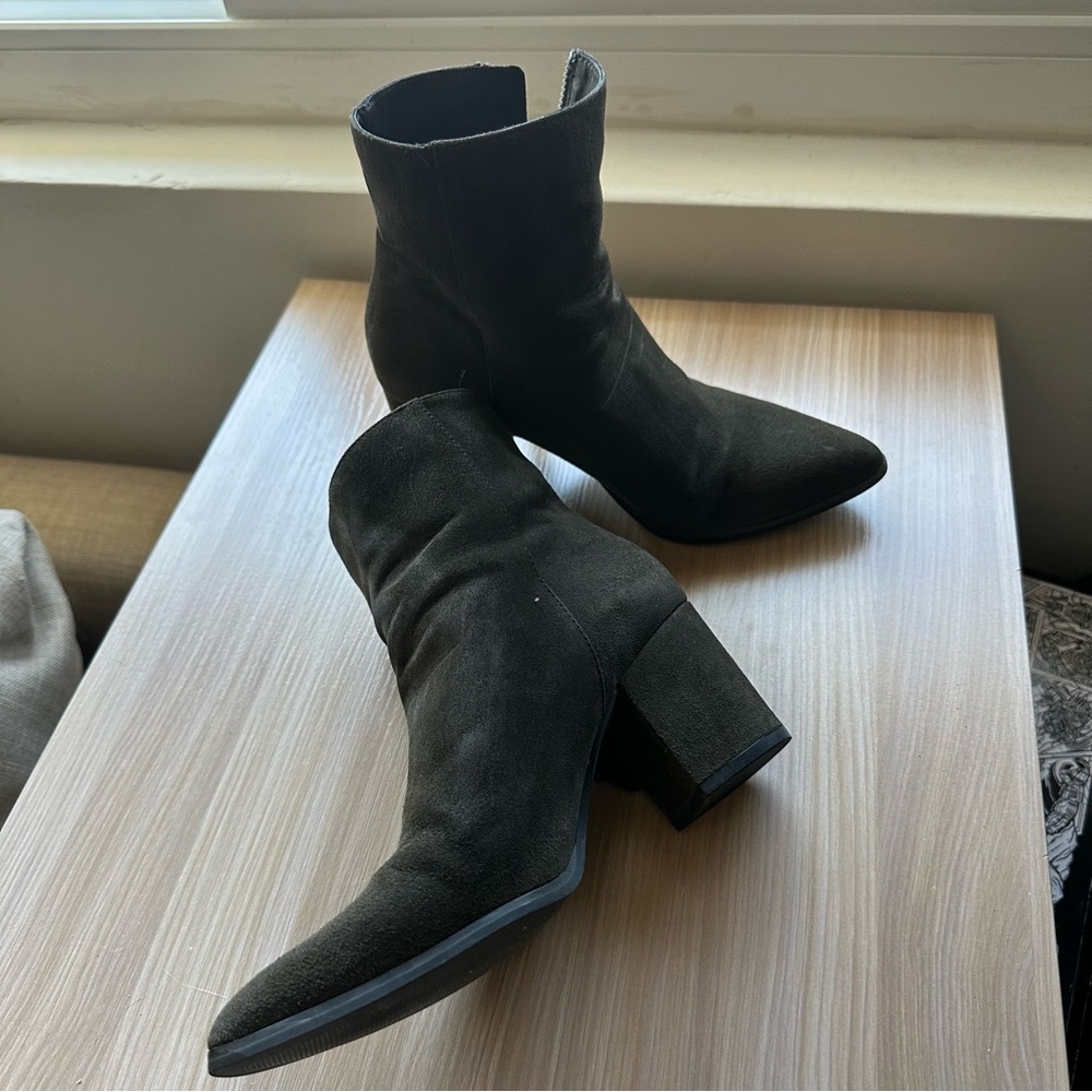 Michael Kors black suede leather boots